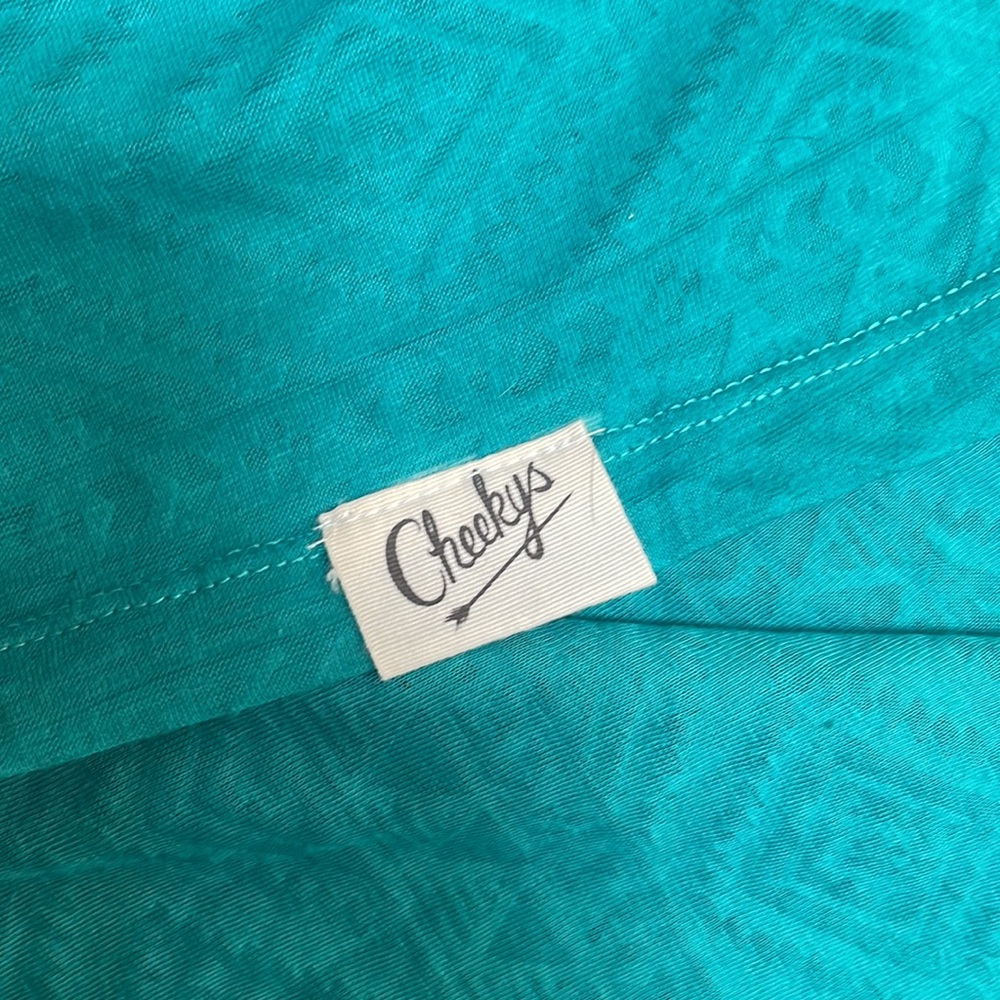 NWT Cheekys teal Southwest burn out shirt - Picture 5 of 6